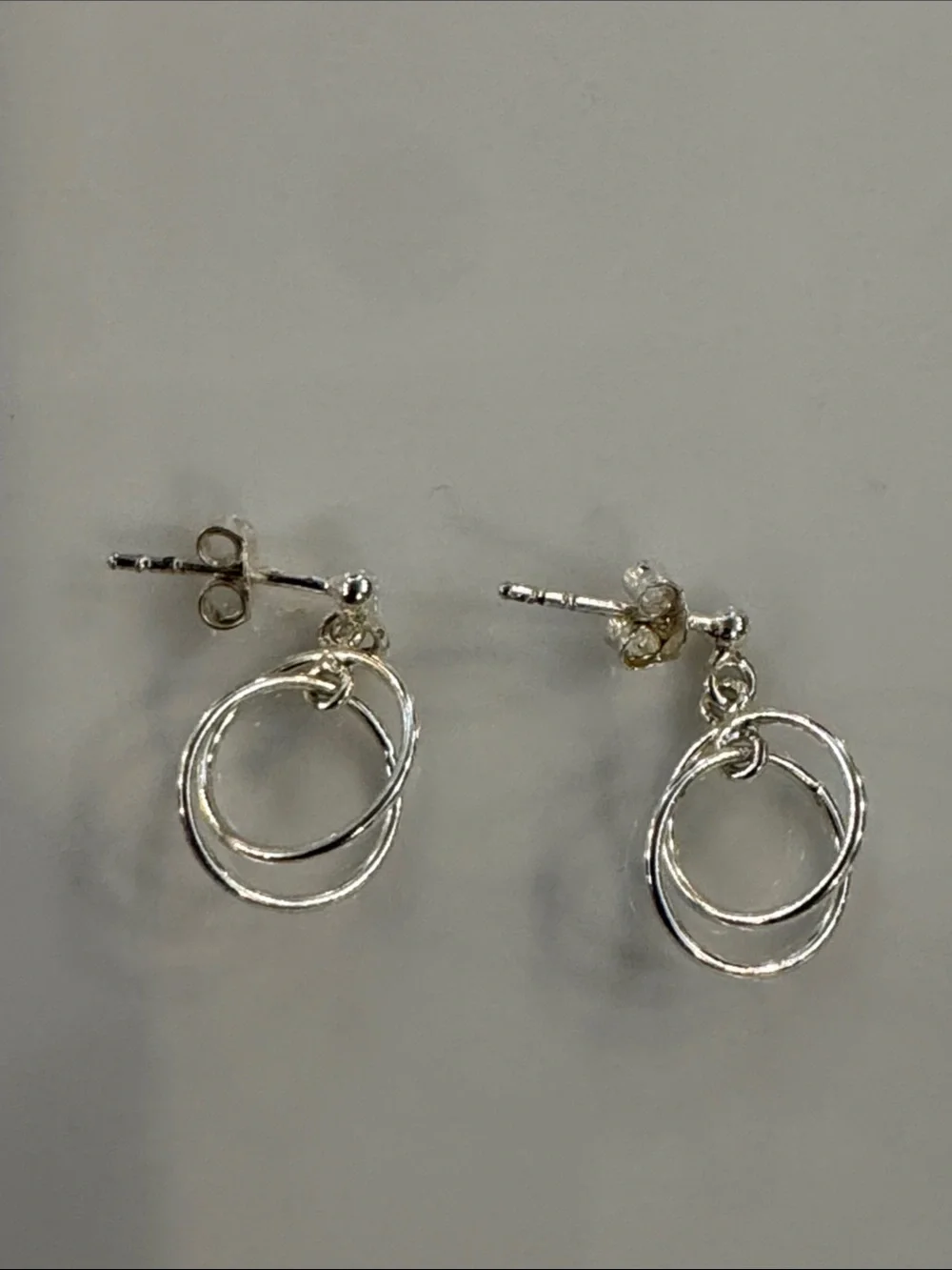 Sterling Silver Double Hoop Stud Earrings